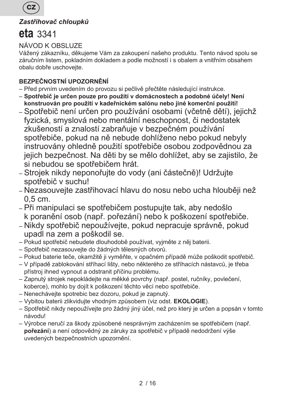 ETA Henry 2v1 User Manual | Page 2 / 20