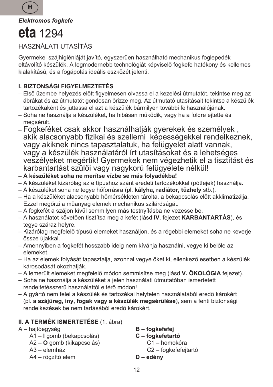 ETA Dětský zubní kartáček Zubnička User Manual | Page 12 / 24