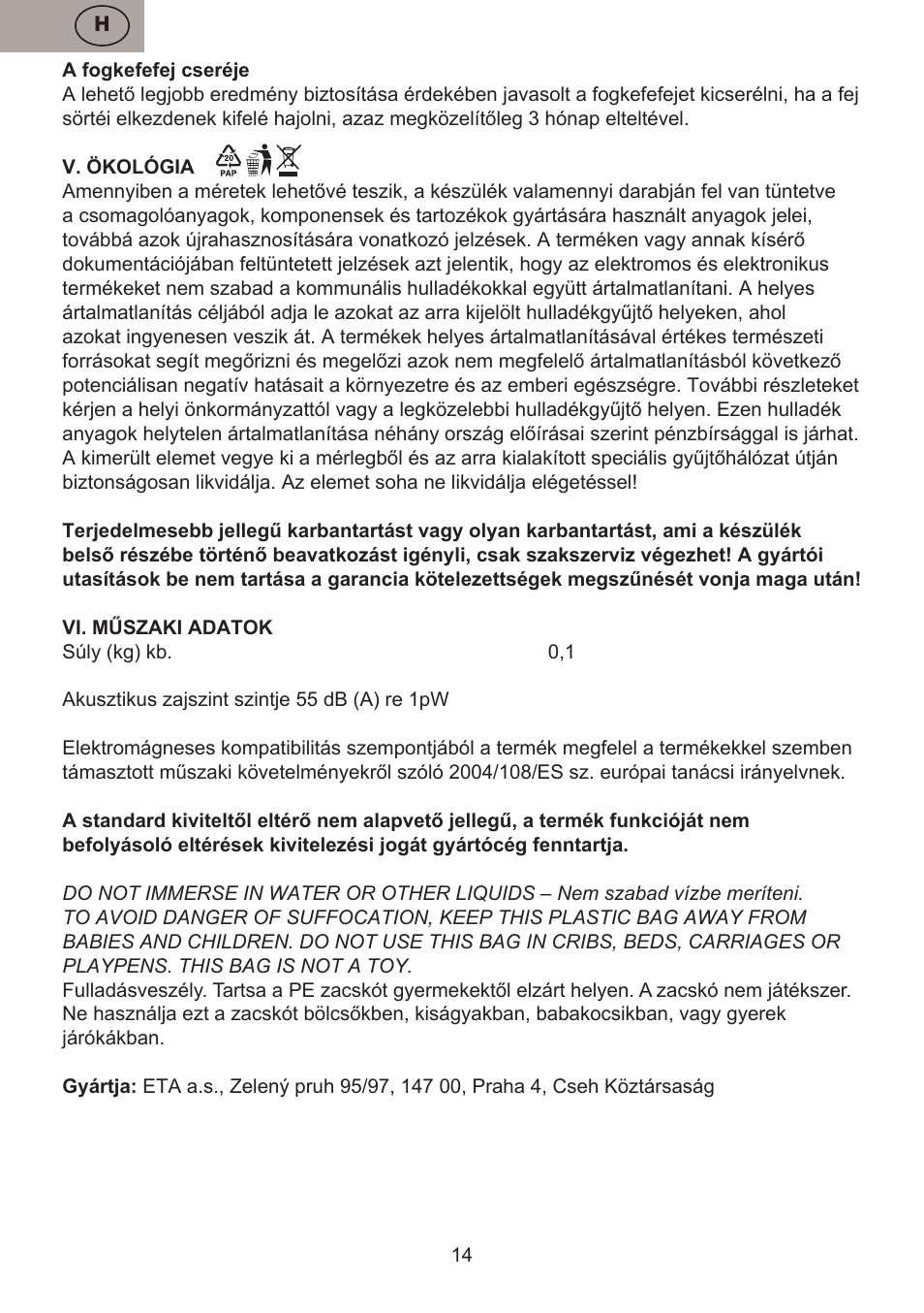 ETA Dětský zubní kartáček Zubnička User Manual | Page 14 / 24