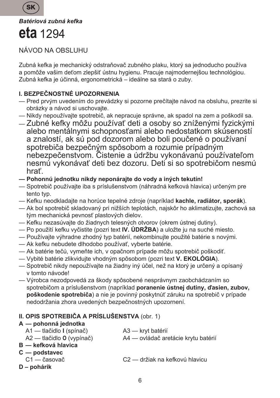 ETA Dětský zubní kartáček Zubnička User Manual | Page 6 / 24