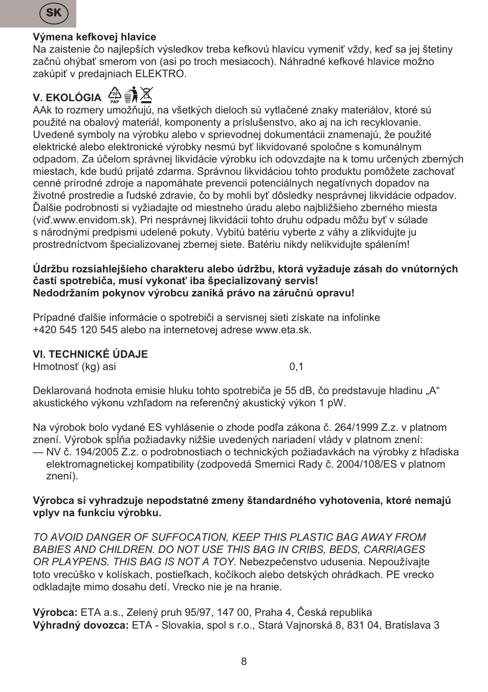 ETA Dětský zubní kartáček Zubnička User Manual | Page 8 / 24