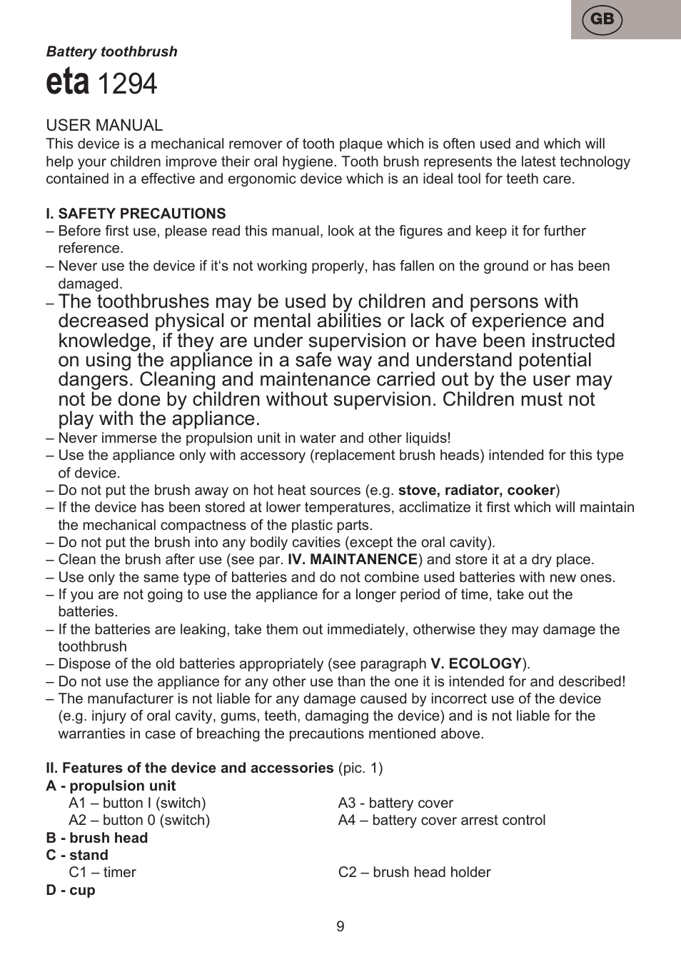 ETA Dětský zubní kartáček Zubnička User Manual | Page 9 / 24