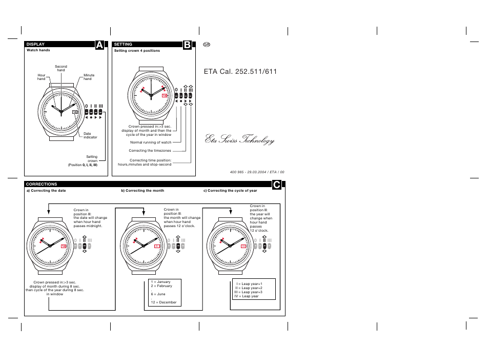 ETA 252.511-611 User Manual | 1 page