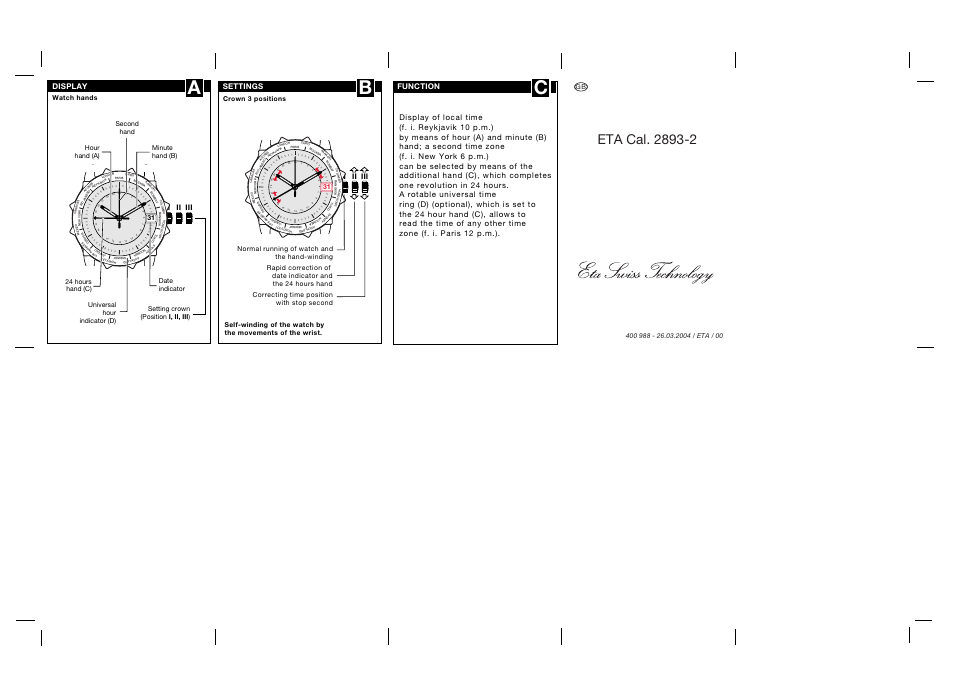 ETA 2893-2 User Manual | 1 page