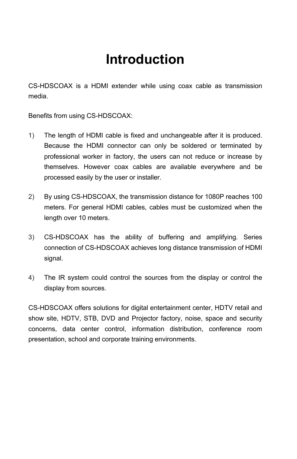 Introduction | Ethereal CS-HDSCOAX User Manual | Page 2 / 12