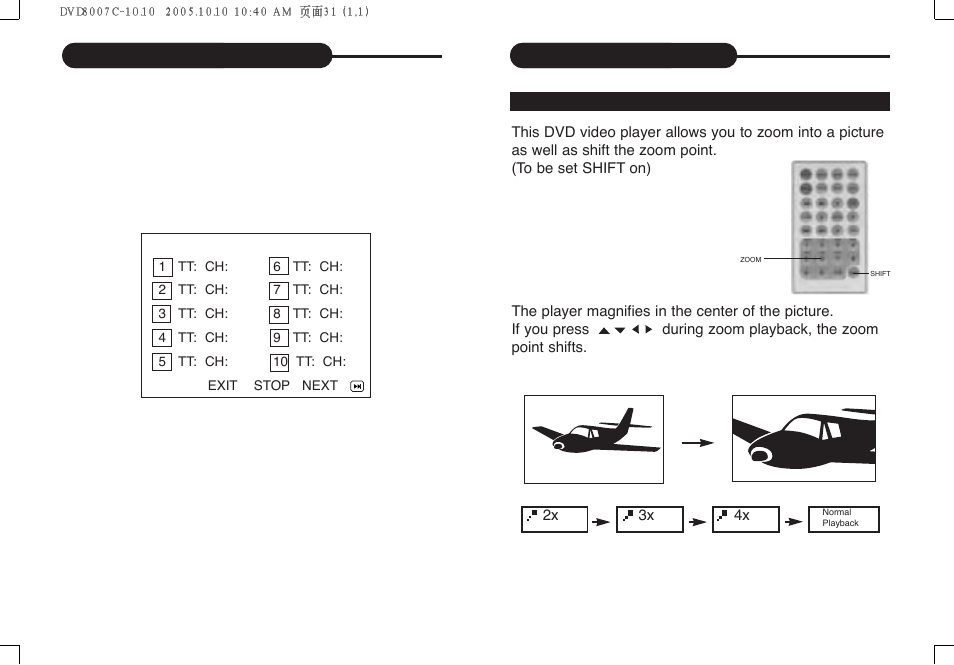 Zooming a picture, Playing in favorite order | Curtis DVD8007C User Manual | Page 17 / 28