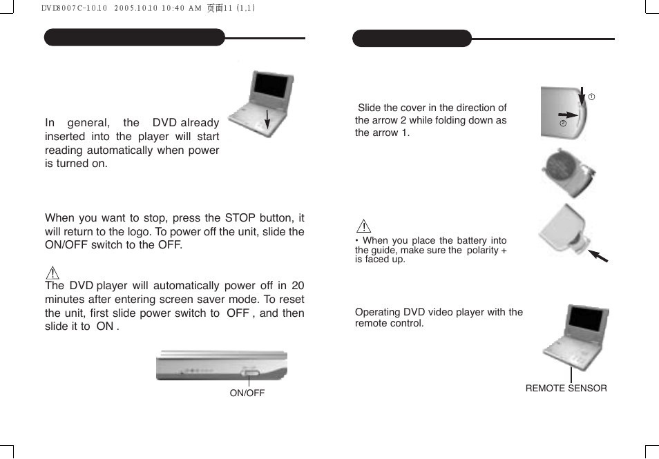 Quick starting guide, Remote control | Curtis DVD8007C User Manual | Page 7 / 28