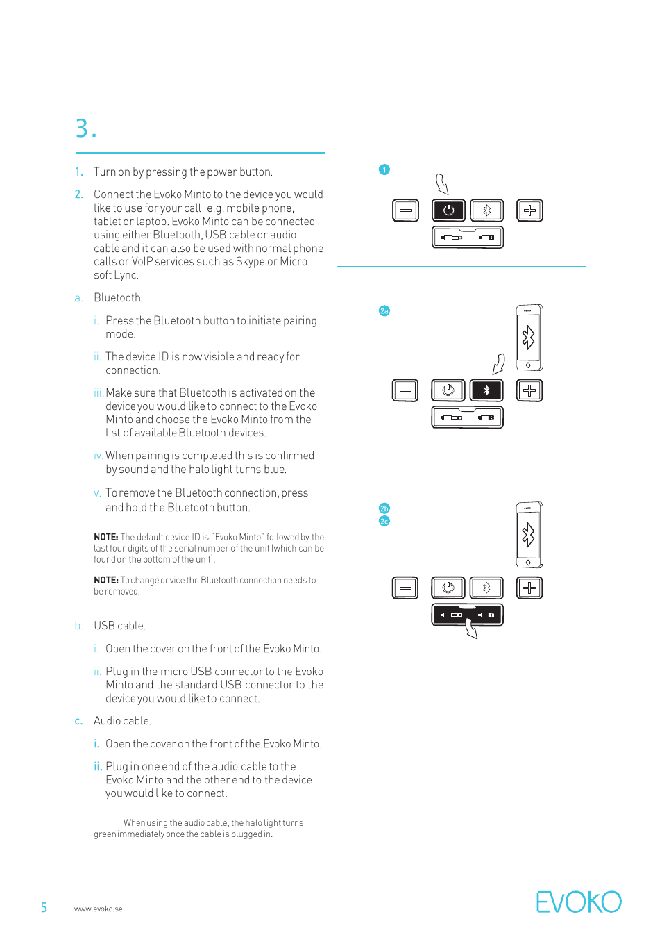 Using the evoko minto, Evoko minto conference phone user manual | Evoko Minto User Manual | Page 5 / 11