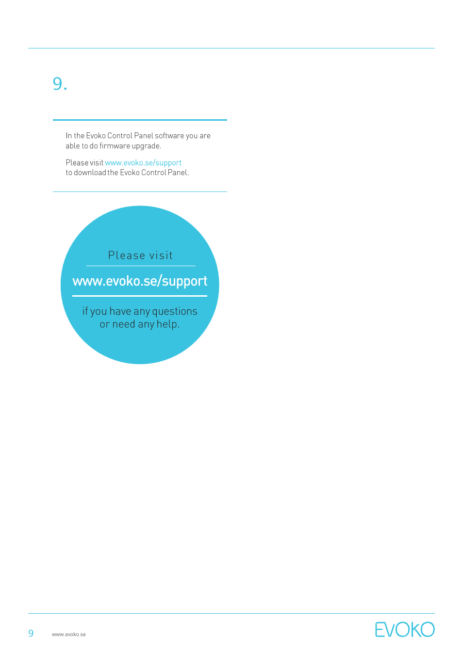 Configuration from the evoko control panel | Evoko Minto User Manual | Page 9 / 11