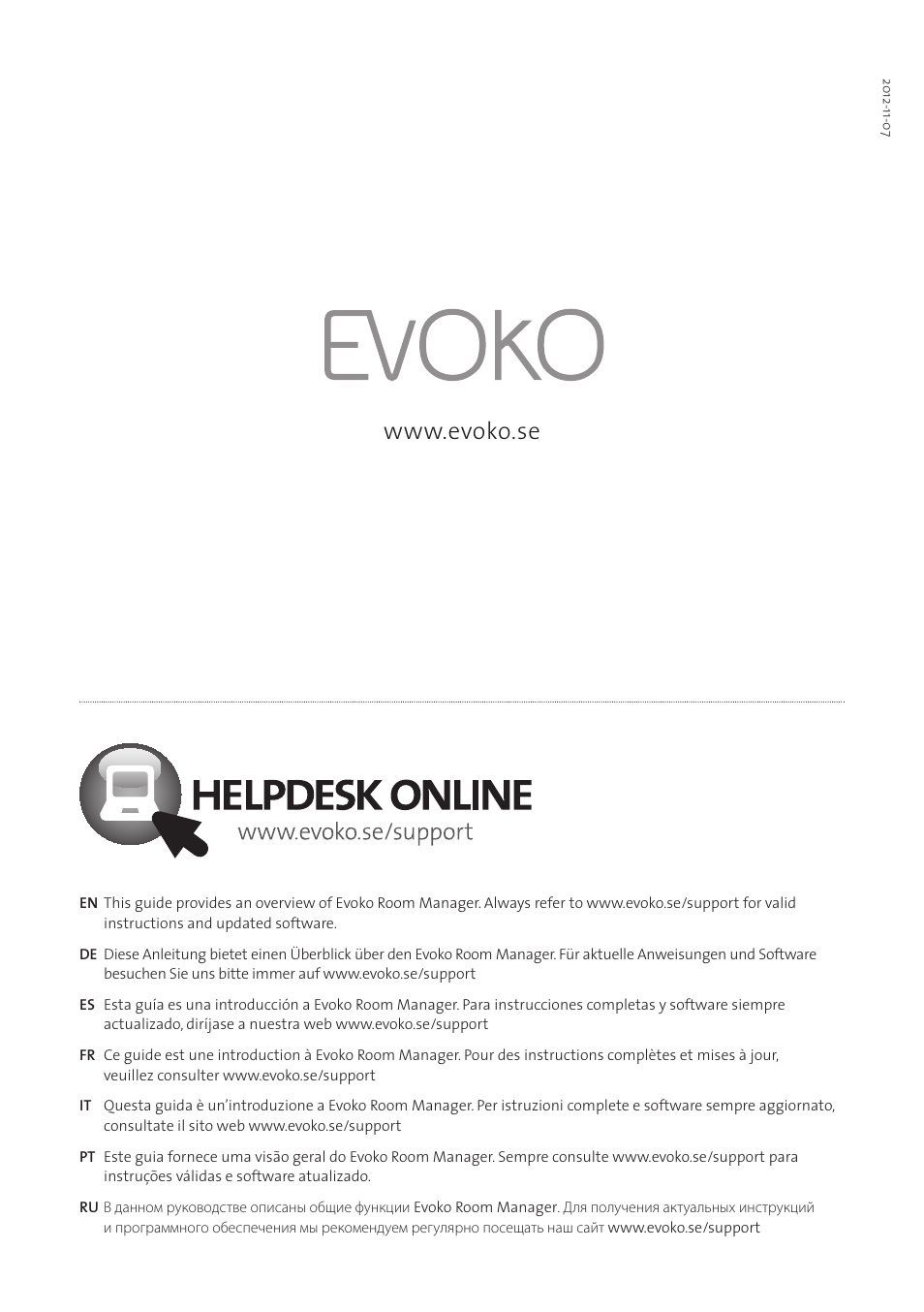 Evoko Room Manager Mounting Instructions User Manual | Page 17 / 17