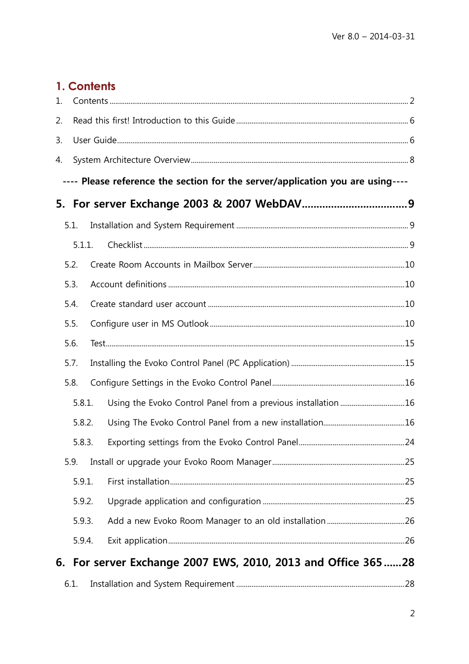 Evoko Room Manager System Administrators Guide User Manual | Page 2 / 75