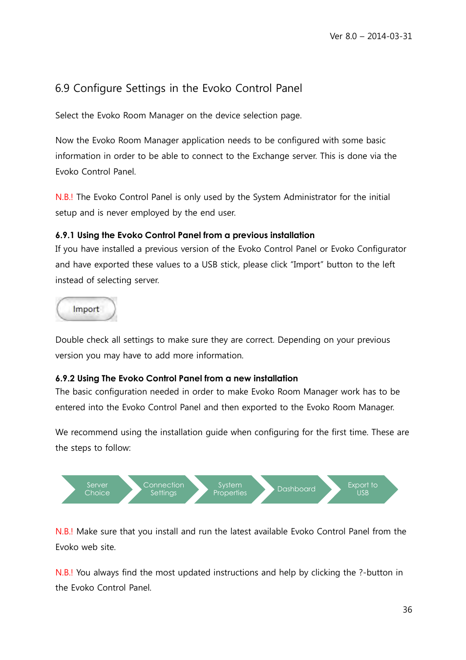 9 configure settings in the evoko control panel | Evoko Room Manager System Administrators Guide User Manual | Page 36 / 75