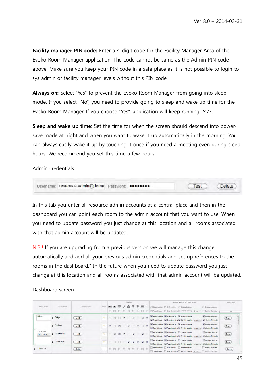 Evoko Room Manager System Administrators Guide User Manual | Page 45 / 75