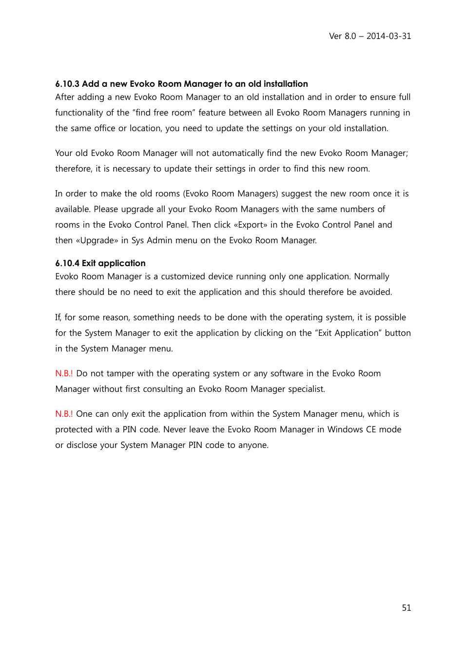 Evoko Room Manager System Administrators Guide User Manual | Page 51 / 75