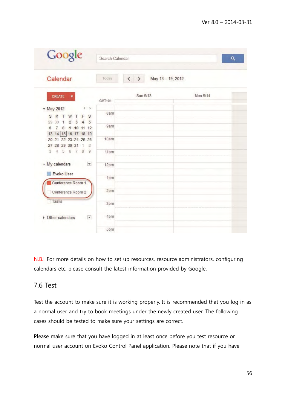 6 test | Evoko Room Manager System Administrators Guide User Manual | Page 56 / 75