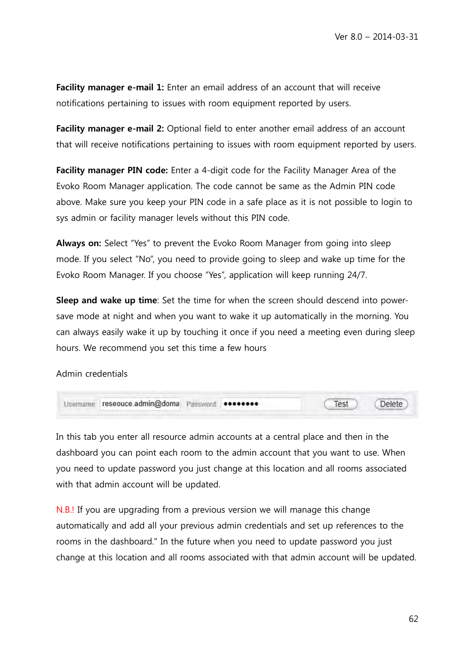 Evoko Room Manager System Administrators Guide User Manual | Page 62 / 75