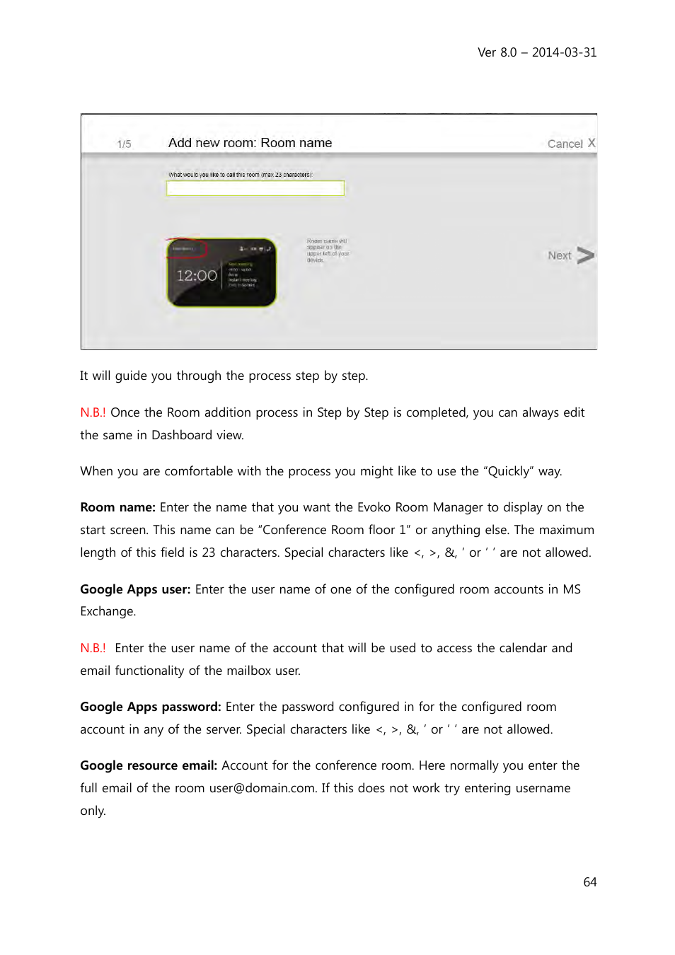 Evoko Room Manager System Administrators Guide User Manual | Page 64 / 75