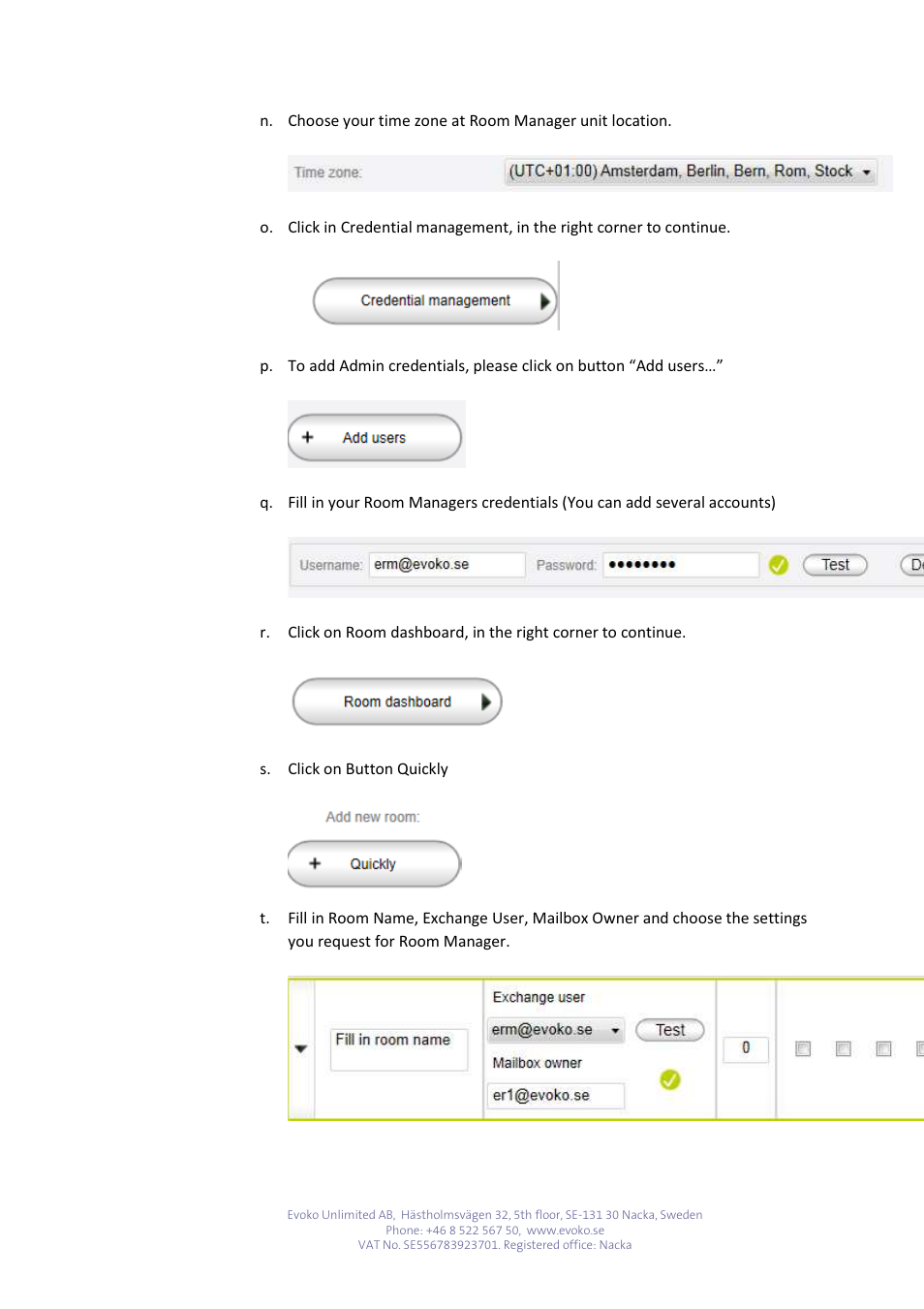 Evoko Room Manager Setup EVO with Exchange 2007-2010-2013 User Manual | Page 14 / 16