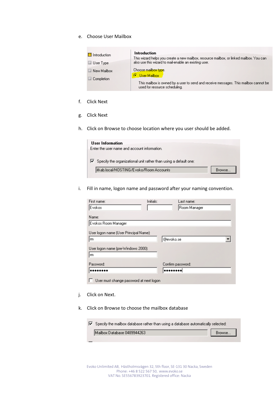 Evoko Room Manager Setup EVO with Exchange 2007-2010-2013 User Manual | Page 3 / 16