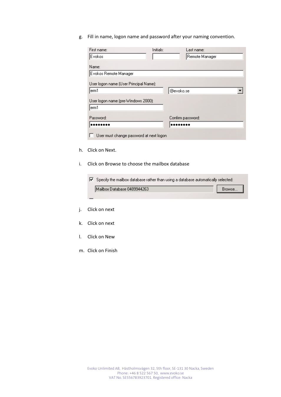 Evoko Room Manager Setup EVO with Exchange 2007-2010-2013 User Manual | Page 6 / 16