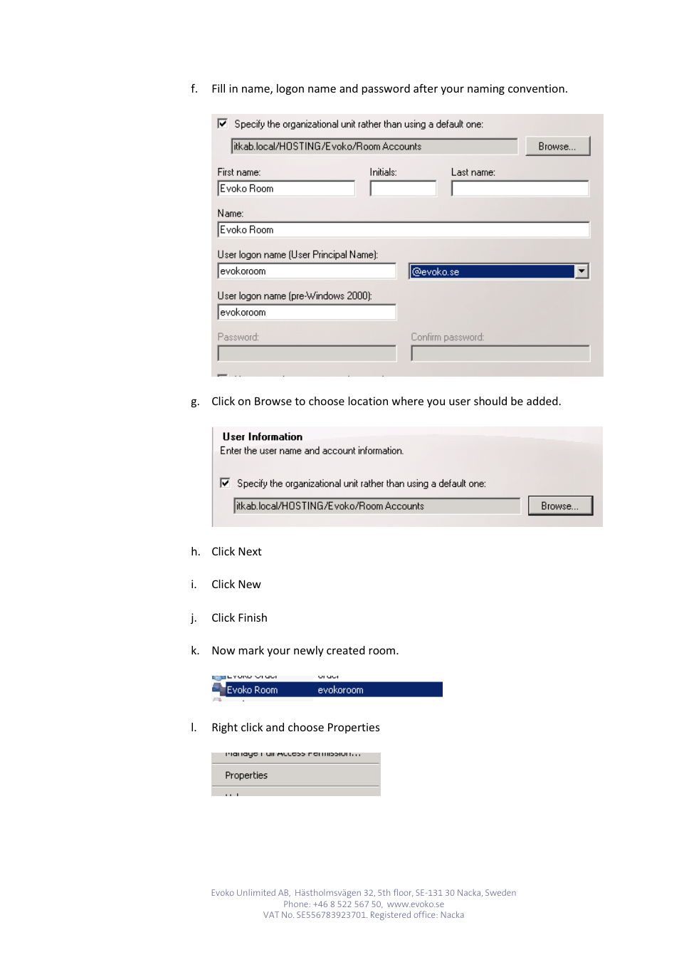 Evoko Room Manager Setup EVO with Exchange 2007-2010-2013 User Manual | Page 8 / 16