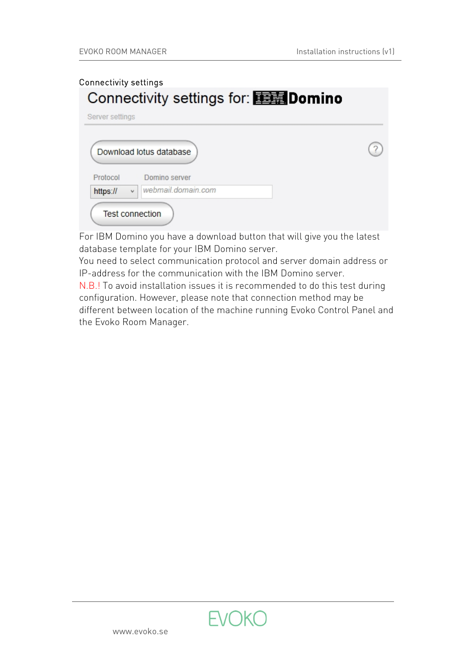 Evoko Room Manager Setup IBM Domino (v1) User Manual | Page 10 / 16