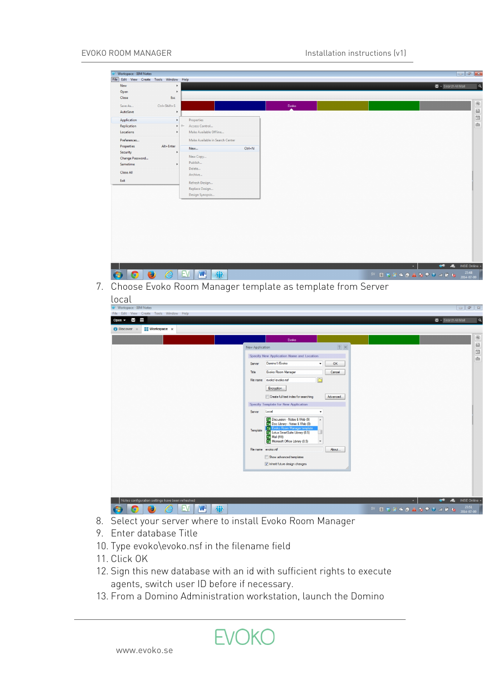 Evoko Room Manager Setup IBM Domino (v1) User Manual | Page 4 / 16