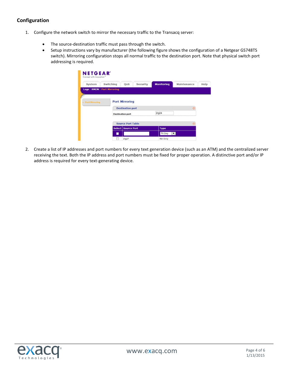 Exacq exacqVision Transacq User Manual | Page 4 / 6