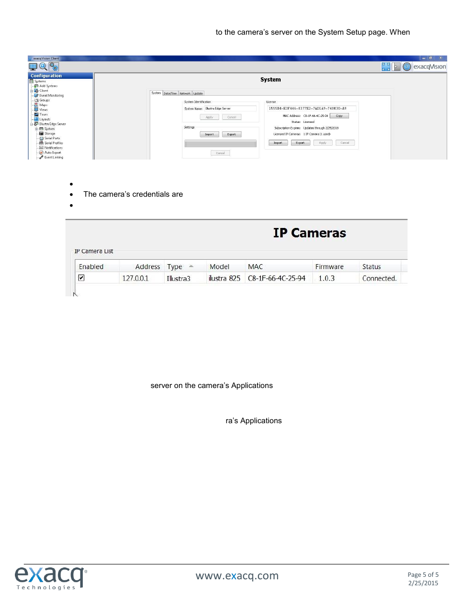 Troubleshooting | Exacq exacqVision Edge/Illustra Quick Start Guide User Manual | Page 5 / 5