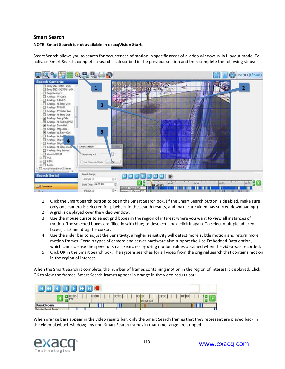 Smart search | Exacq exacqVision Pro User Manual User Manual | Page 113 / 134