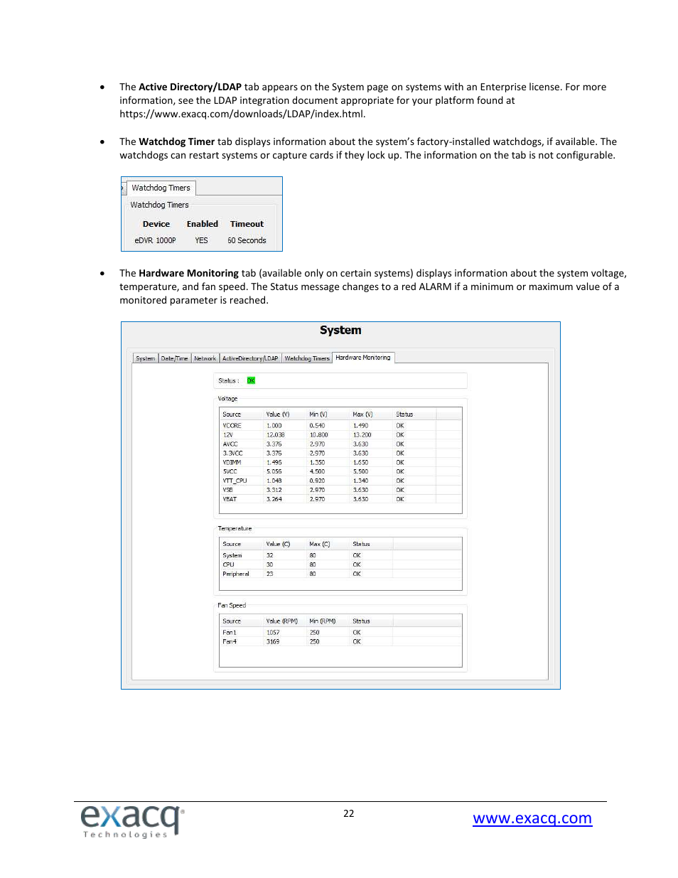 Exacq exacqVision Pro User Manual User Manual | Page 22 / 134