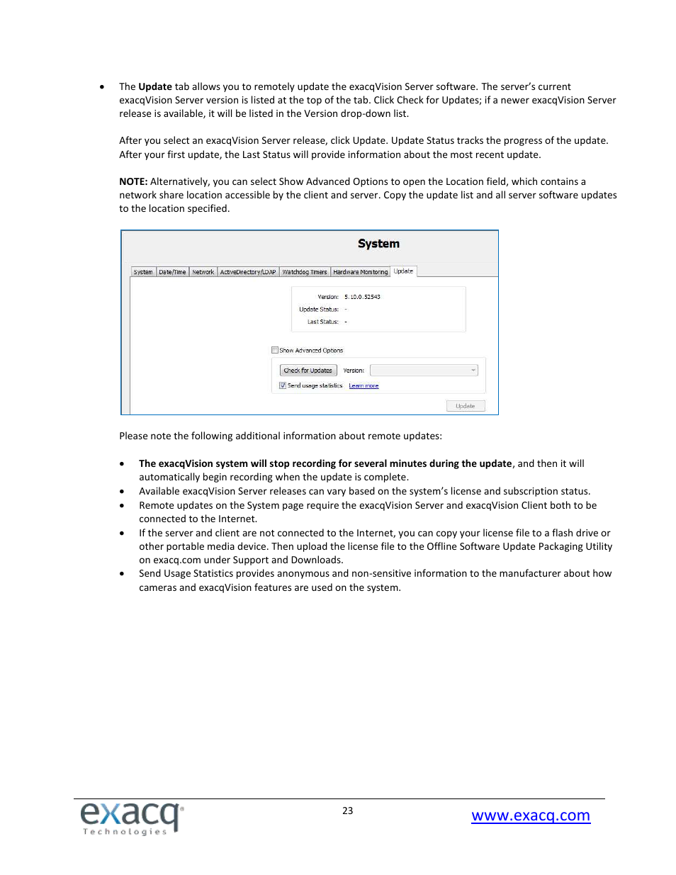 Exacq exacqVision Pro User Manual User Manual | Page 23 / 134