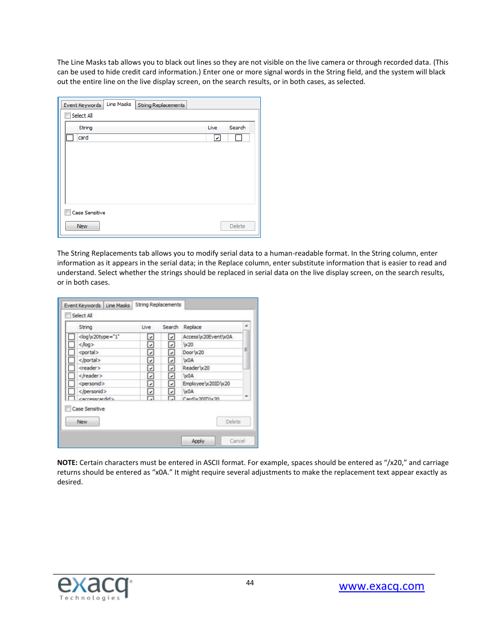 Exacq exacqVision Pro User Manual User Manual | Page 44 / 134