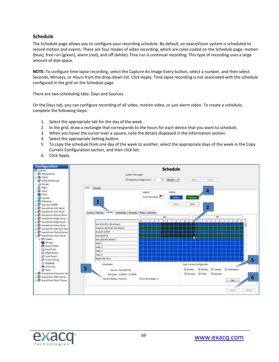 Schedule | Exacq exacqVision Pro User Manual User Manual | Page 69 / 134