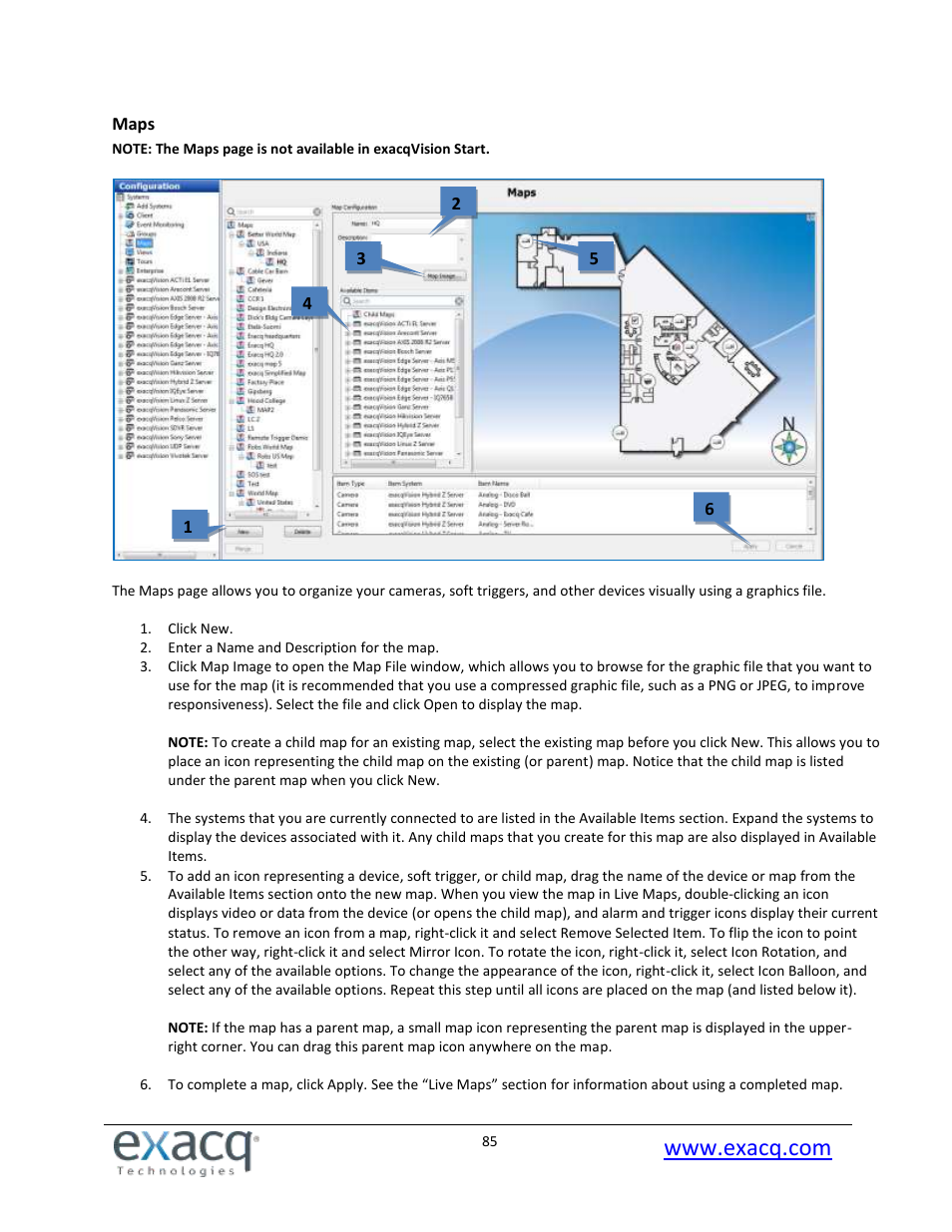 Maps | Exacq exacqVision Pro User Manual User Manual | Page 85 / 134