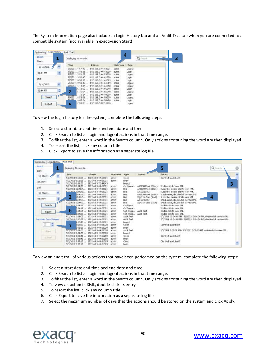 Exacq exacqVision Pro User Manual User Manual | Page 90 / 134