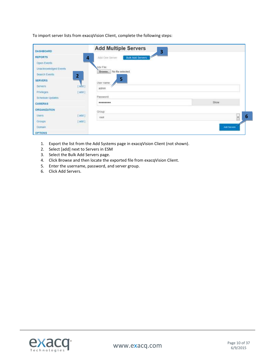 Exacq Enterprise System Manager User Manual User Manual | Page 10 / 37