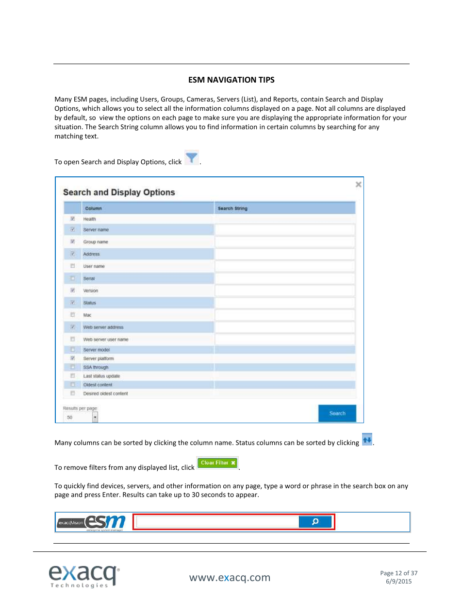 Exacq Enterprise System Manager User Manual User Manual | Page 12 / 37