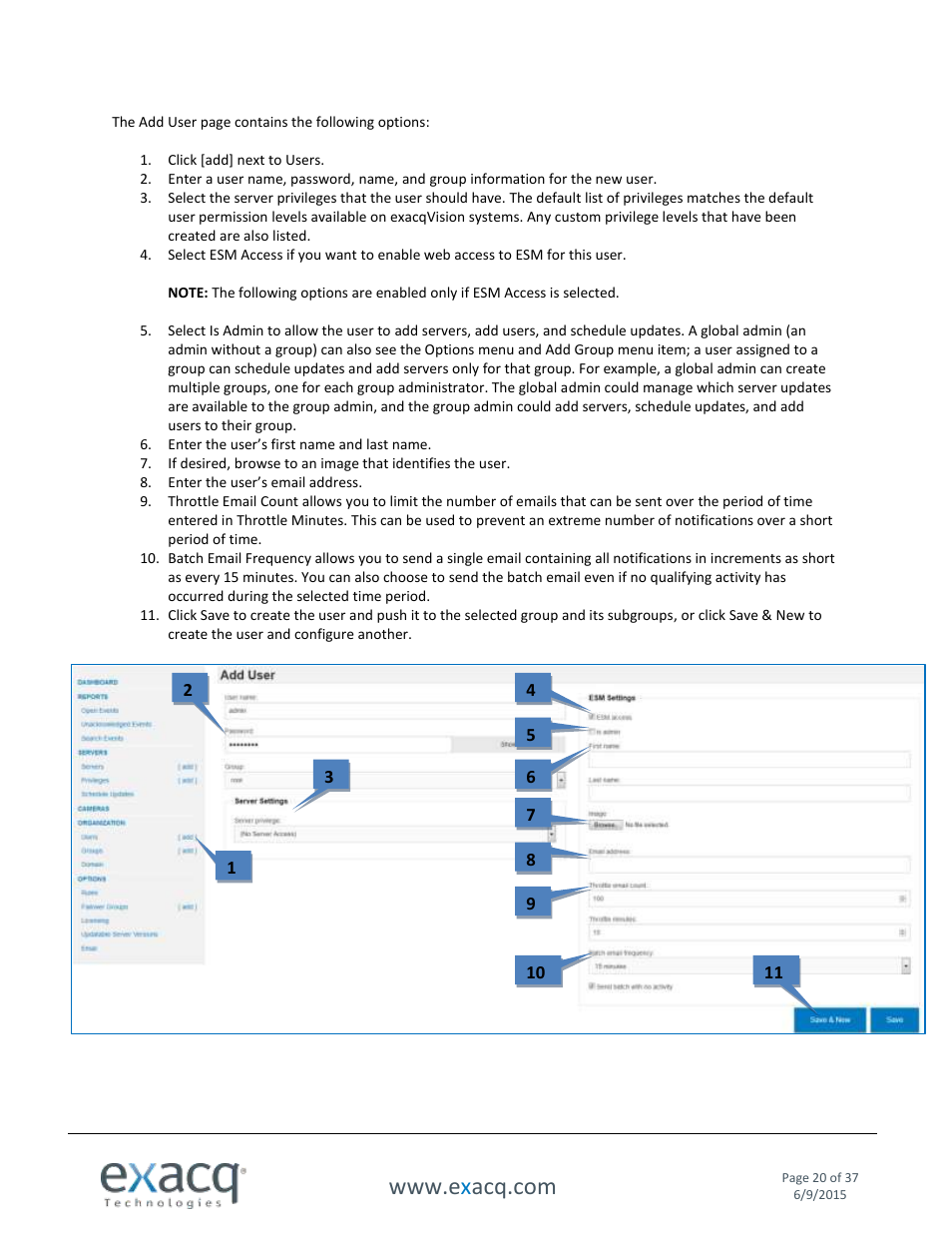 Exacq Enterprise System Manager User Manual User Manual | Page 20 / 37