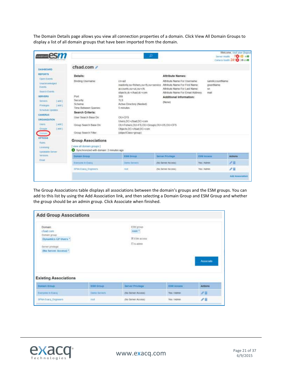 Exacq Enterprise System Manager User Manual User Manual | Page 21 / 37