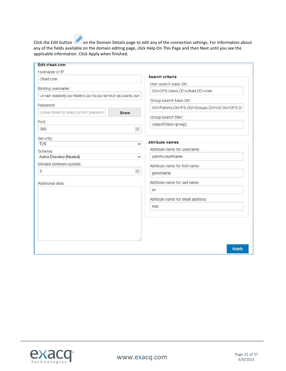 Exacq Enterprise System Manager User Manual User Manual | Page 22 / 37