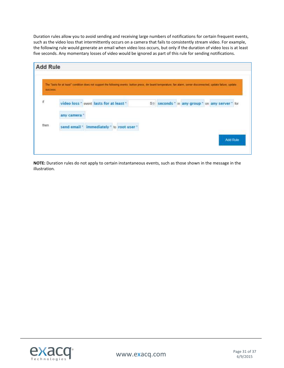 Exacq Enterprise System Manager User Manual User Manual | Page 31 / 37