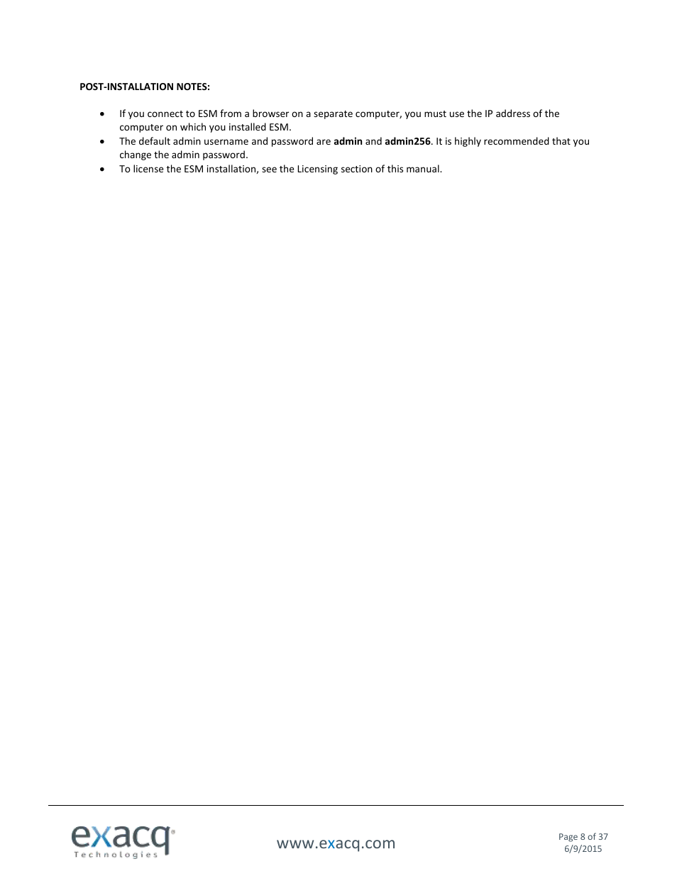 Exacq Enterprise System Manager User Manual User Manual | Page 8 / 37
