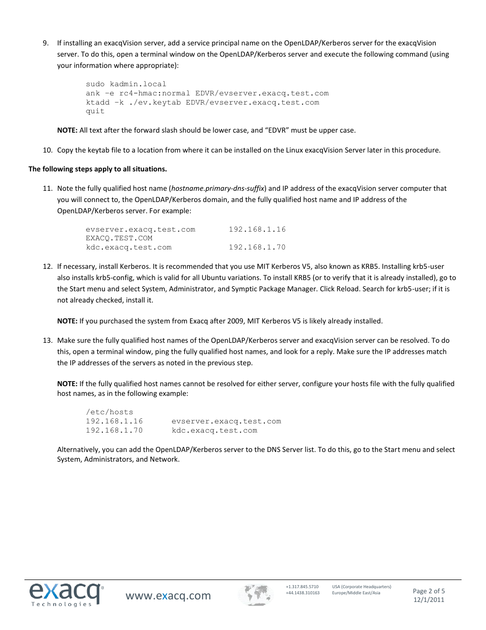 Exacq exacqVision Server/Client OS: Linux OpenLDAP User Manual User Manual | Page 2 / 5