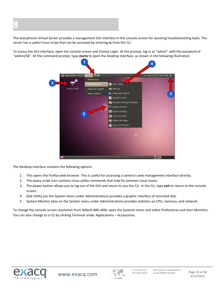 8 troubleshooting and monitoring, Troubleshooting and monitoring | Exacq exacqVision Virtual User Manual User Manual | Page 10 / 44