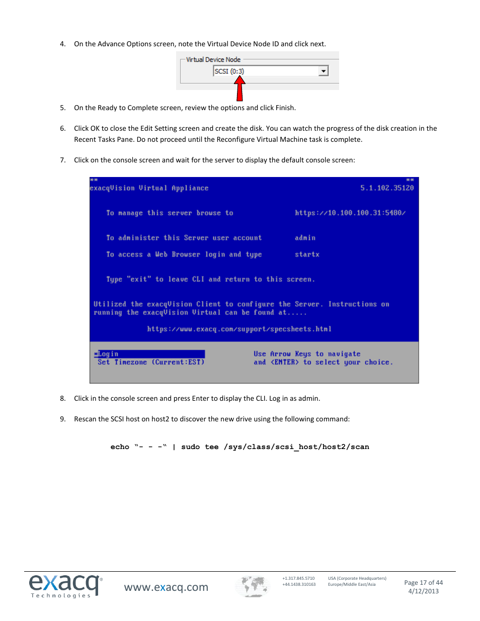 Exacq exacqVision Virtual User Manual User Manual | Page 17 / 44