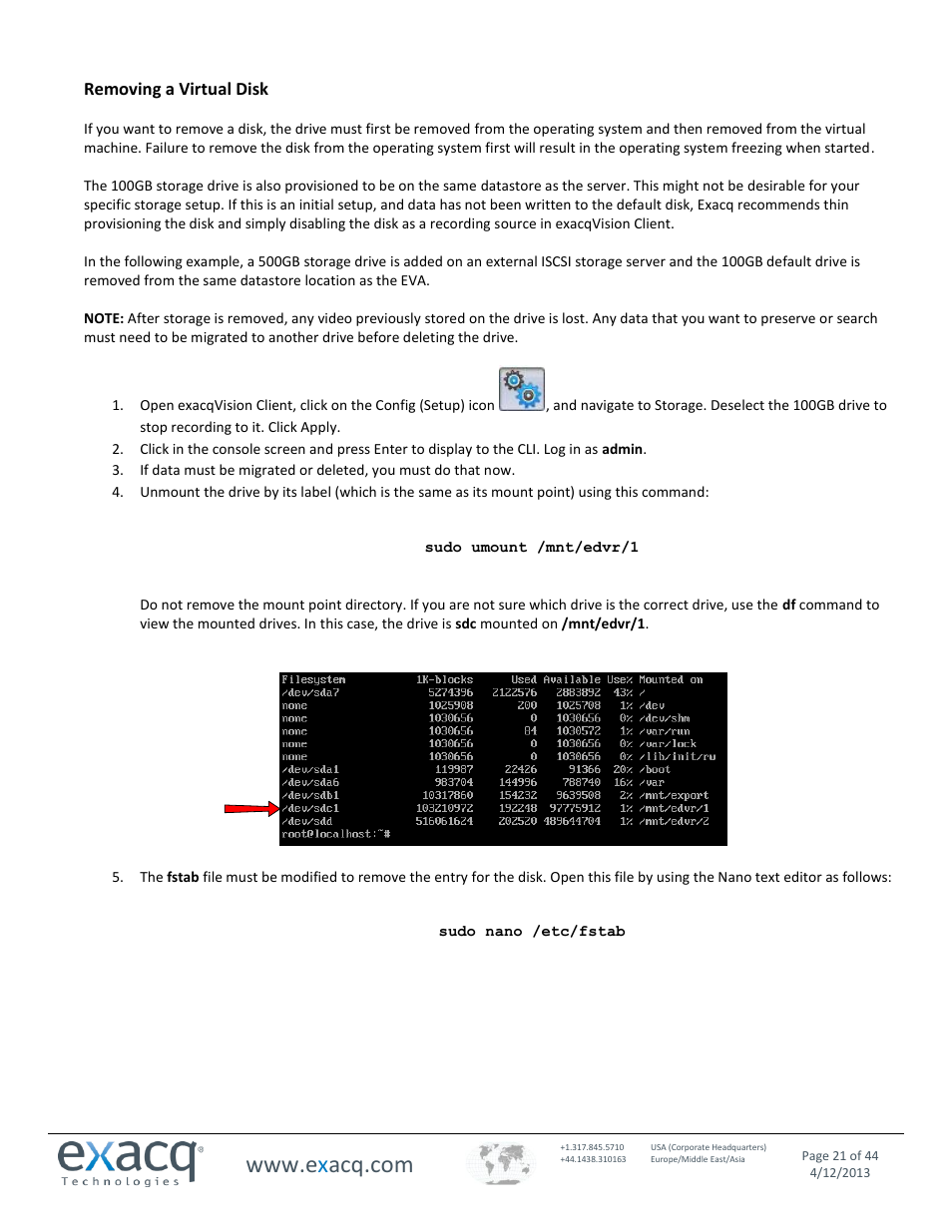 Exacq exacqVision Virtual User Manual User Manual | Page 21 / 44