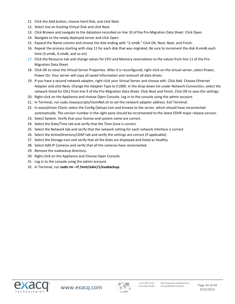Exacq exacqVision Virtual User Manual User Manual | Page 42 / 44