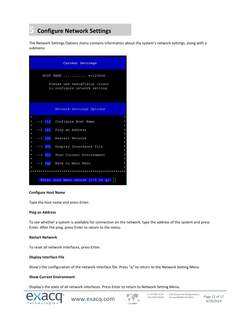 Configure network settings | Exacq exacqVision S-Series User Manual User Manual | Page 12 / 17
