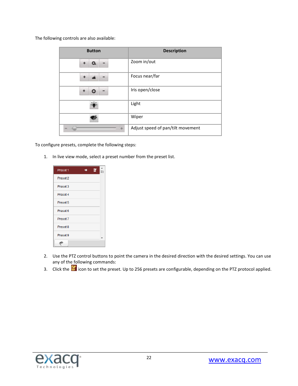 Exacq exacqVision E-Series User Manual User Manual | Page 22 / 69